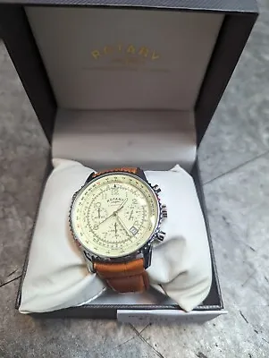 £80 • Buy Rotary Chronospeed Cream Men's Watch - GS03447-08