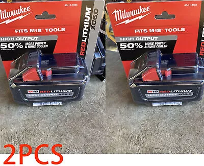 2PCS- High Output 18V Milwaukee 48-11-1865 6.0 AH Batteries M18 XC18 48-11-1862 • $108