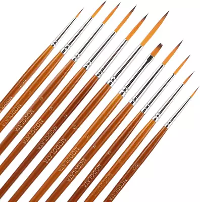 Miniature Model Paint Brush Set - 11 Pieces Fine Detail Painting Brushes For Art • $9.11