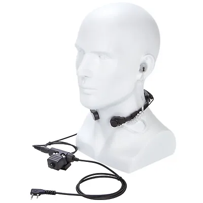 U94 PTT Cable K Type+Telescopic Throat Vibration Mic For Baofeng Kenwood PUXING • £26.39