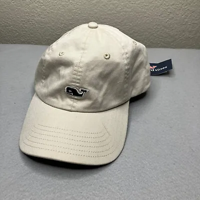 Vineyard Vines Hat Mens Strap Back Dad Cap Beige Tan Khaki Whale Logo Baseball ^ • $19.97