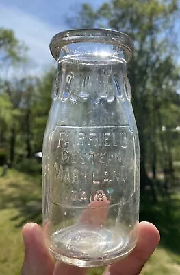 Fairfield Western Maryland Dairy Half Pint Milk Bottle MD • $8.99