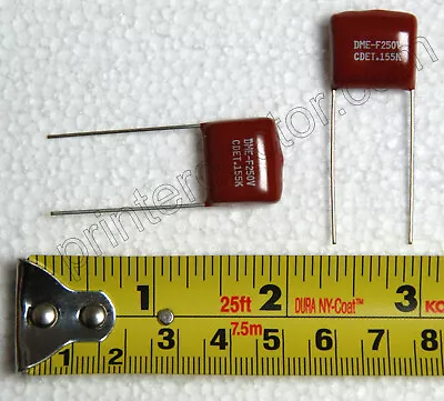 Metallized Mylar Polyester Film Capacitor 250V 1.5UF 155 155K Tolerance 10% 2pcs • $3.88