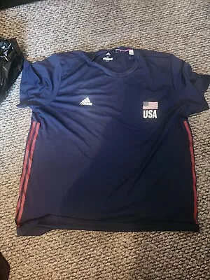 Adidas Logo  Olympic Sponsor Usa Volleyball Xl New Shirt Blue • $16.99