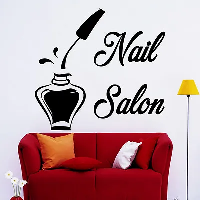 Nail Bottle Wall Decal Beauty Salon Decor Sticker Nail Salon Design Vinyl MA05 • $54.99