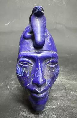 PHARAONIC ANCIENT EGYPTIAN ANTIQUES Mask King Akhenaten Made Malachite Stone BC • $139