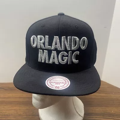 Orlando Magic Spellout Mitchell & Ness Hardwood Classics Black Snapback Hat • $16.69