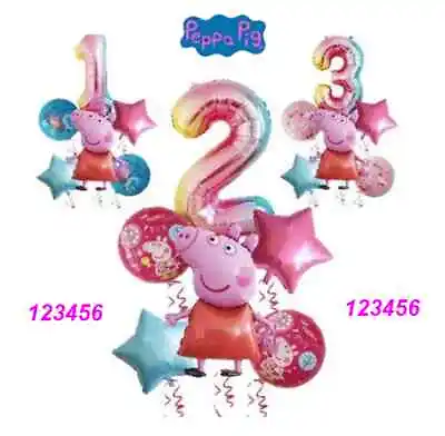 £4.31 • Buy Peppa Wutz Film Balloon Peppa Pig Balloons Number 1 2 3 4 5 6 Girls Birthday
