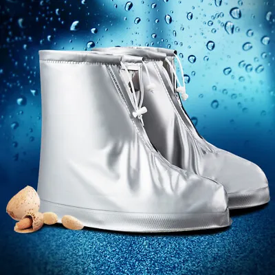 Sports Rain Boot Galoshes Foldable Shoe Protector Covers Water Proof • £12.55