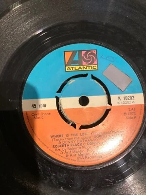 £6.50 • Buy Roberta Flack & Donny Hathaway.  Where Is The Love.   7”. 1972. Atlantic.  Vg +