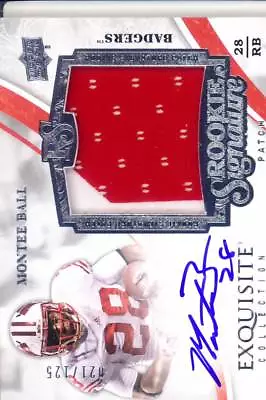 Montee Ball Rc Rookie Draft Auto Jersey Patch Wisconsin Badgers 2C College #/125 • $19.99