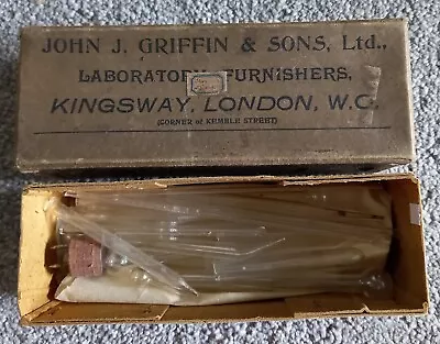 Vintage John J Griffin Kingsway London Box Laboratory Glassware Tubes Etc Boxed • $21.78