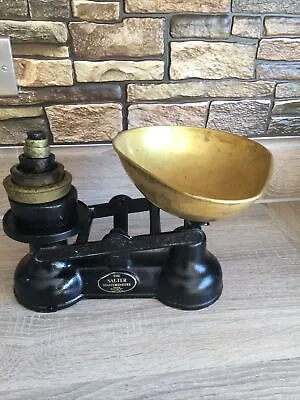 £14 • Buy Vintage Salter  Staffordshire Kitchen Weighing Scales With 7 Cast Iron Weights
