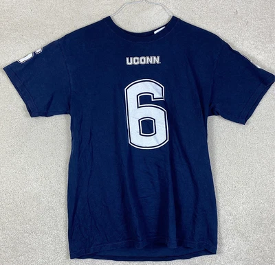 $4.99 • Buy UCONN Huskies #6 Navy Blue T Shirt NCAA Size M Medium Adult Short Sleeve Shirt