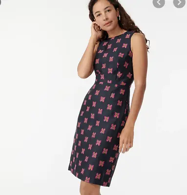 $168 J.Crew Sheath Dress In Butterfly Jacquard-AR709-wool/cotton Blend-NWT-sizes • $77