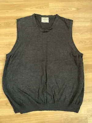 John Lewis Men's Cotton Rich Tank Top Sweater / Vest - Charcoal Grey Size XL • £3.99