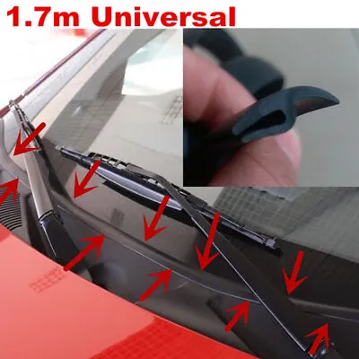 Universal 1.7m Car Front Windshield Wiper Panel Hood Rubber Seal Strip • $8.59