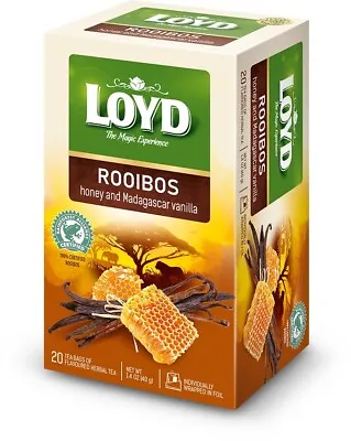 LOYD ROOIBOS  Tea: Honey & Madagascar Vanilla -1 Box/ 20 Tea Bags  FREE SHIPPING • $8.99