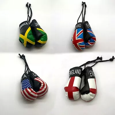 Car Hanging Boxing Gloves Decoration Country Flag Pair Single Set Van UFC MMA UK • £2.49