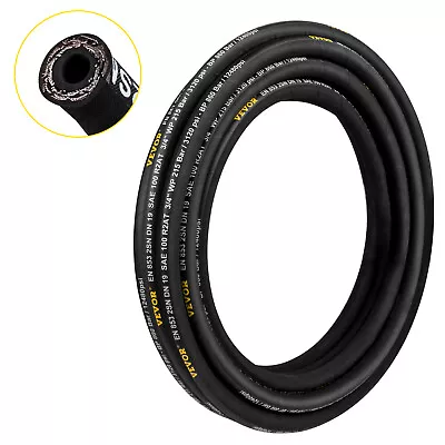 VEVOR Hydraulic Hose 100ft Coiled Hydraulic Hose 1/2  SAE W.P. PSI4000 R2 Steel • $84.99