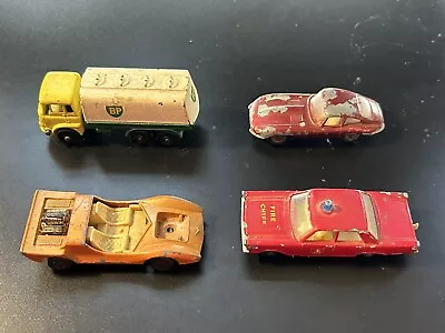 1966 Matchbox Lesney  #55/59 Ford Galaxie Fire Chief Car Lot Of 4 Vintage!! • $0.99
