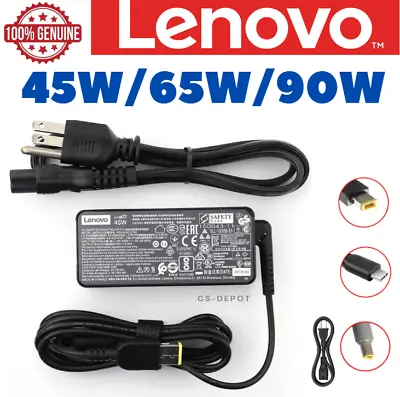 Genuine Lenovo 45W 65W 90W AC Adapter Charger Power Thinkpad Square Round USB-C • $4.88