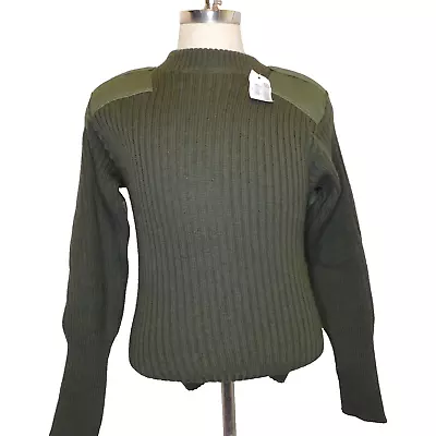 DSCP Men’s 40 Valor Collection Military Wool Sweater Padded Sleeve Army Green • $23.80