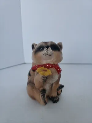 VTG Cloverleaf Lane Collection Ringer Racoon 4”Ceramic Anthropomorphic Figurine • $14