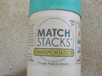 Match Stacks Transportation Wood Memory And Matching Game EUC • $14.95