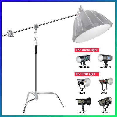 Upgraded Heavy Duty Stainless Steel C-Stand With Hold Boom Arm And Grip Head • $146