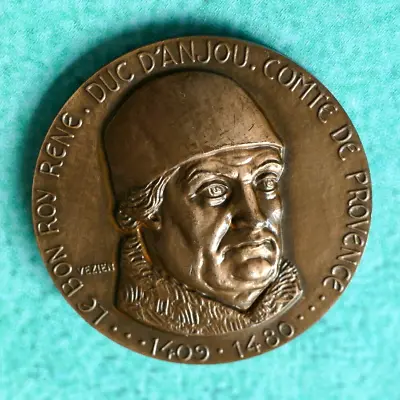 $132.41 • Buy Le Bon Roy Rene Bronze Medal RARE Duc D'Anjou Aux En Provence City Of Fountains
