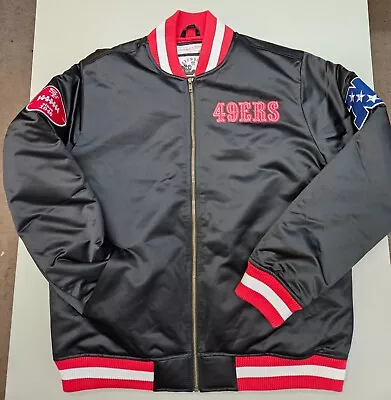 NFL Mitchell And Ness Full-Zip San Francisco 49ers  Satin Jacket L • $200