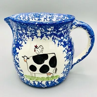 Molly Dallas Spatterware Pitcher 5” Cow Chicken Folk Art Country Creamer Gravy • $12.99