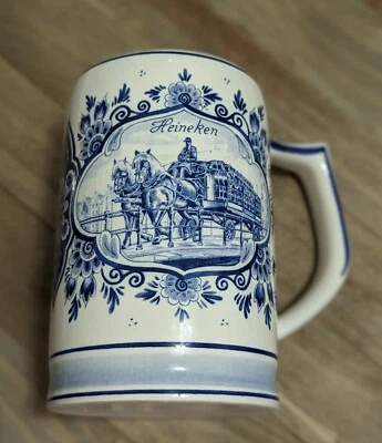 $15.99 • Buy Heineken Delft Blue Beer Stein Hand Painted Made In Holland 1971 Vintage Rare