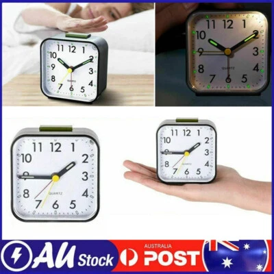 $16.79 • Buy Alarm Clock Quartz No Tick With Night Light Snooze Silent Bedside Clocks Battery