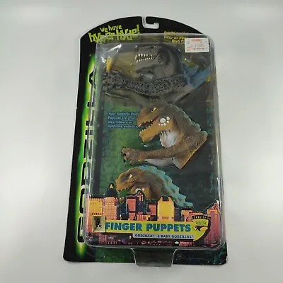 Vintage Godzilla Finger Puppets - Sealed On Card - Resaurus Toho 1998 • $99