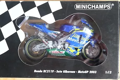 Minichamps 1/12 Scale Honda RC211V Sete Gibernau MotoGP 2003 - Signed By Sete!  • £62