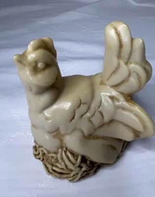 Vintage Chicken In Nest Georgia Marble Figurine Hand Carved Signed By R.Ruth • $10