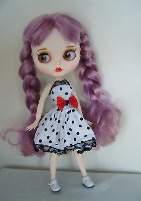 Blythe Doll RBL Jointed Body Mate Face Purple Hair W/ Dress Shoes 18 Hands • $89