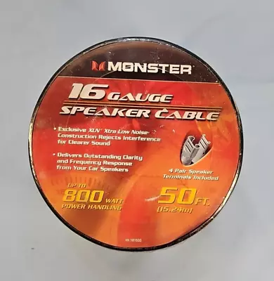 Monster HLN 16 Gauge Speaker Cable Wire 50 Feet UP TO 800 WATTS • $19.95