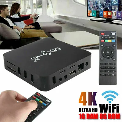MXQ Pro 4K 5G Ultra HD 64Bit Wifi Android 10 Quad Core Smart TV Box Media Player • $18.59