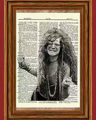 Janis Joplin Dictionary Art Print Poster Picture Vintage Book Collectible Music • $5.99