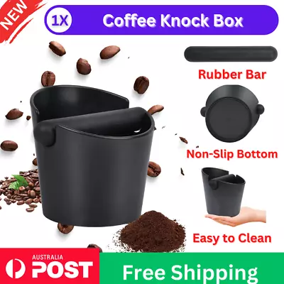 Coffee Knock Box Black Bucket Espresso Grinds Waste Container Tamper Tube Bin • $6.99