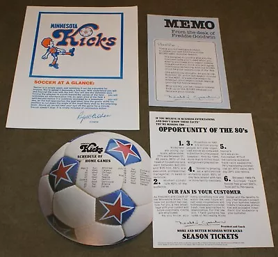 1981 Minnesota KICKS Round NASL Schedule Brochure Memo From Freddie Goodwin • $20