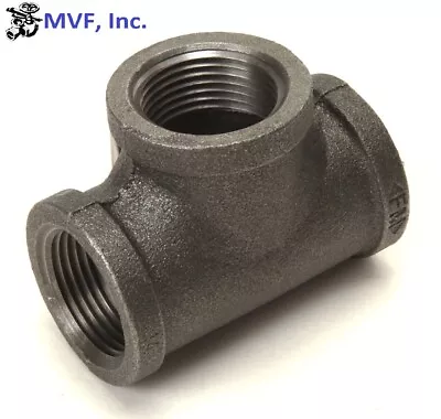 1-1/4  150 Female NPT Tee Black Malleable Iron Pipe Fitting MI030741BMI • $16.40