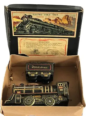 Vintage 50's Japan TN Tin Litho Battery Operated Electric Cable Train (No Cable) • $38.64