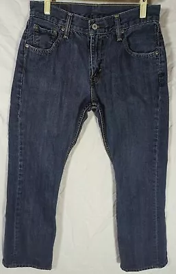 Mens Levis 527 Dark Wash Slim Bootcut Blue Jeans 30x30 Mid Rise • $22.99