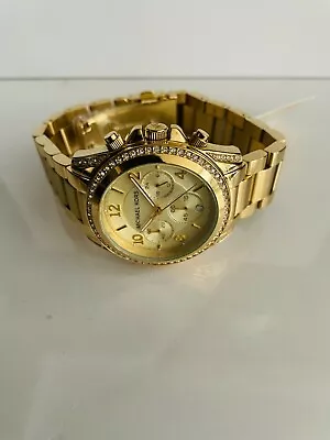 Michael Kors MK 5166 Women's Blair Chrono Date Gold-tone Dial Watch • $140