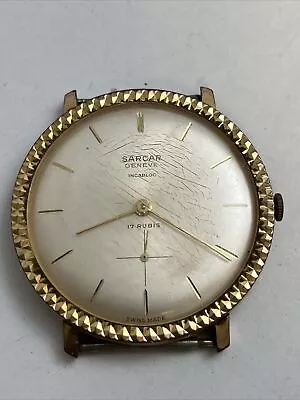 Sarcar Geneve Men's Manual Wind Up Wrist Watch Winds & Runs Needs Band & Crystal • $64.95