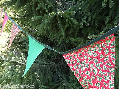 Fabric Bunting Wedding Vintage Shabby & Chic Handmade Floral Rose Pink 6-10m • £8.99